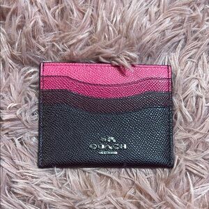 Coach Pink and Black Card Holder